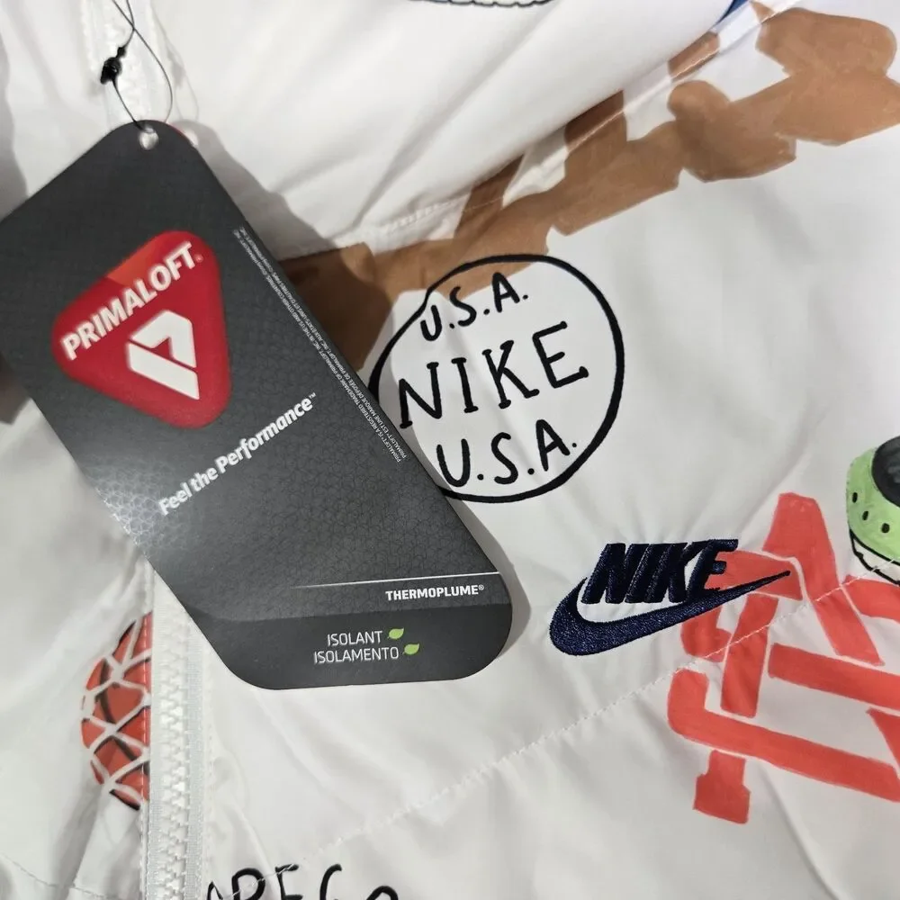 Nike Bold School Primaloft Storm Fit Puffer Jacket White Mens XL FZ2288-133